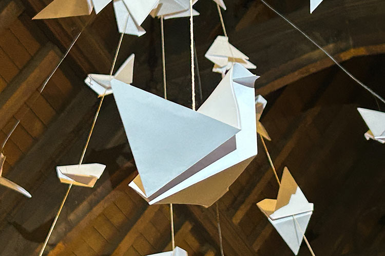 Installation of peace doves at West Norfolk church